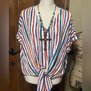 TFTS tie front blouse sz large